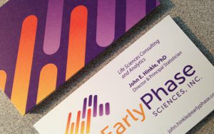 Business card design for EarlyPhase Sciences
